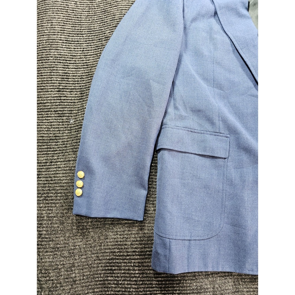 Stafford Blazer Jacket Mens XL Blue Formal Business Notch Lapel 2 Gold Button - Picture 4 of 16